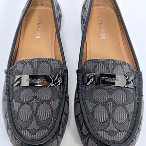 COACH Women's Olive Sand Design Snake Loafer Flat